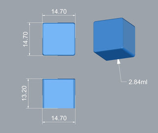 Molde de goma de cubo de 2,84 ml