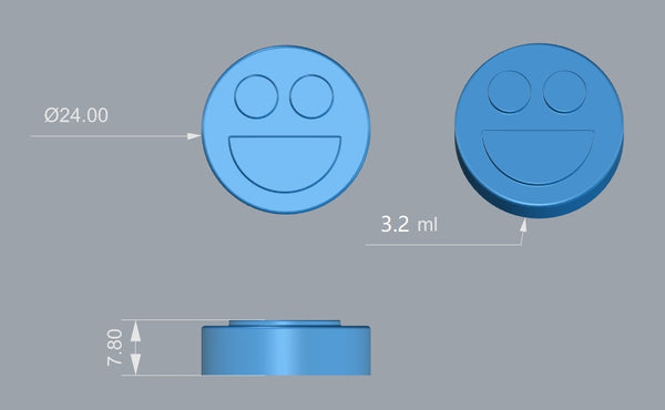 Molde de gomitas con cara sonriente de 3,2 ml - 192 cavidades